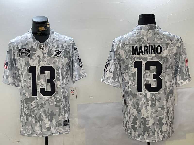 Men%27s Miami Dolphins #13 Dan Marino Arctic Camo 2024 FUSE Salute to Service Limited Stitched Jersey Dzhi->new orleans saints->NFL Jersey